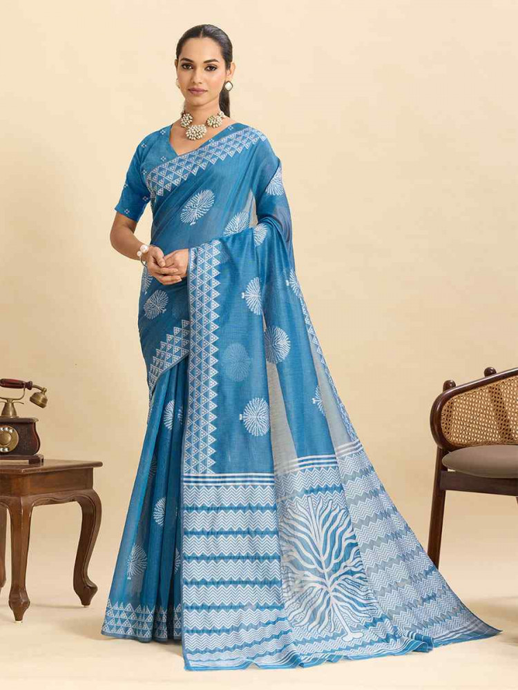 Image of Sky Blue Soft Silk Zari Handwoven Bridal Reception Festival Wedding Fancy Heavy Border Saree