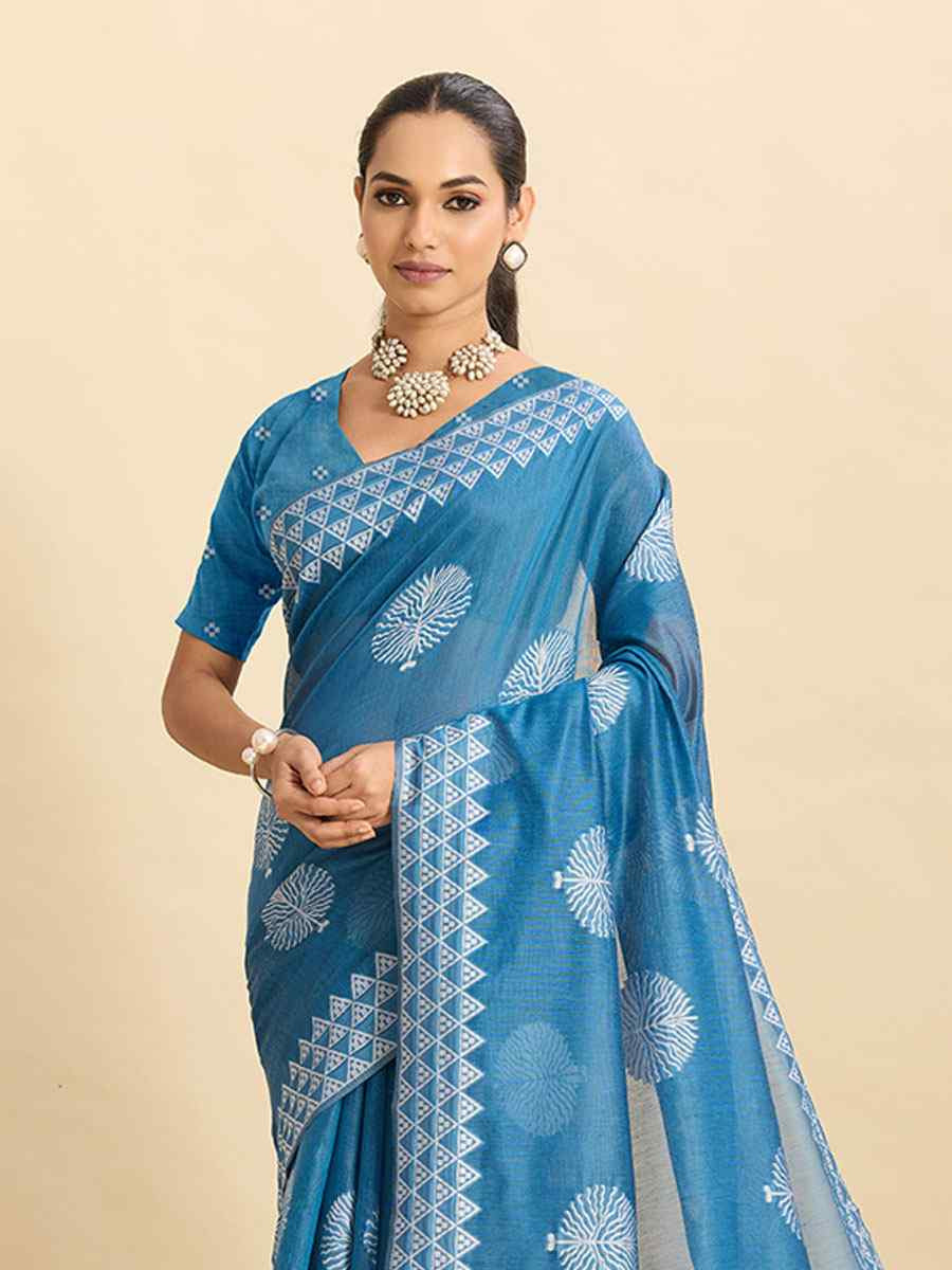 Sky Blue Soft Silk Zari Handwoven Bridal Reception Festival Wedding Fancy Heavy Border Saree