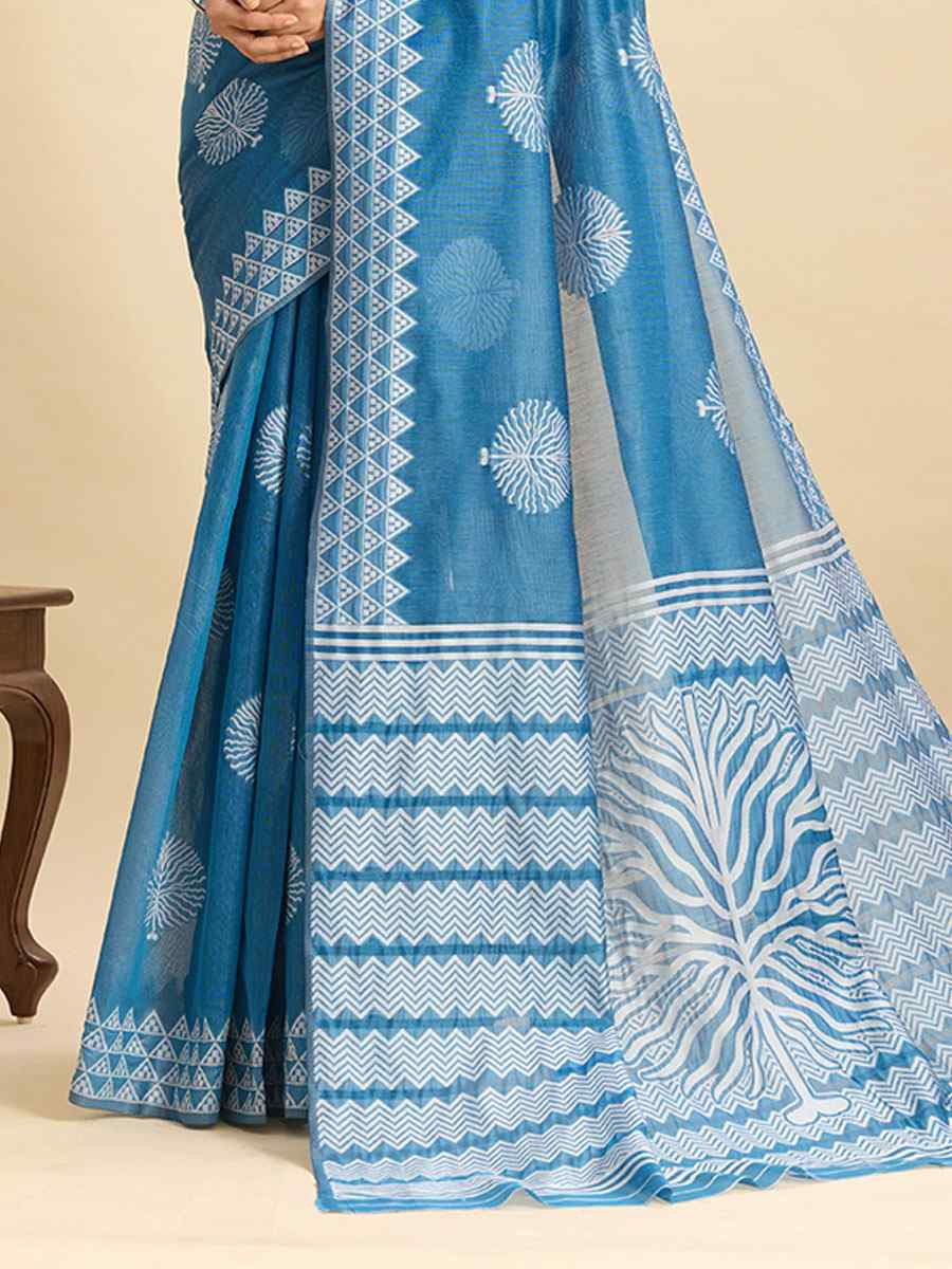 Sky Blue Soft Silk Zari Handwoven Bridal Reception Festival Wedding Fancy Heavy Border Saree