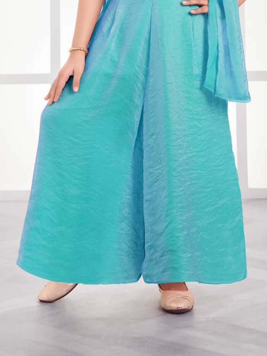 Sky Fandy Silk Embroidered Traditional Ethnic Casual Festival Party Wedding Salwars Girls Wear