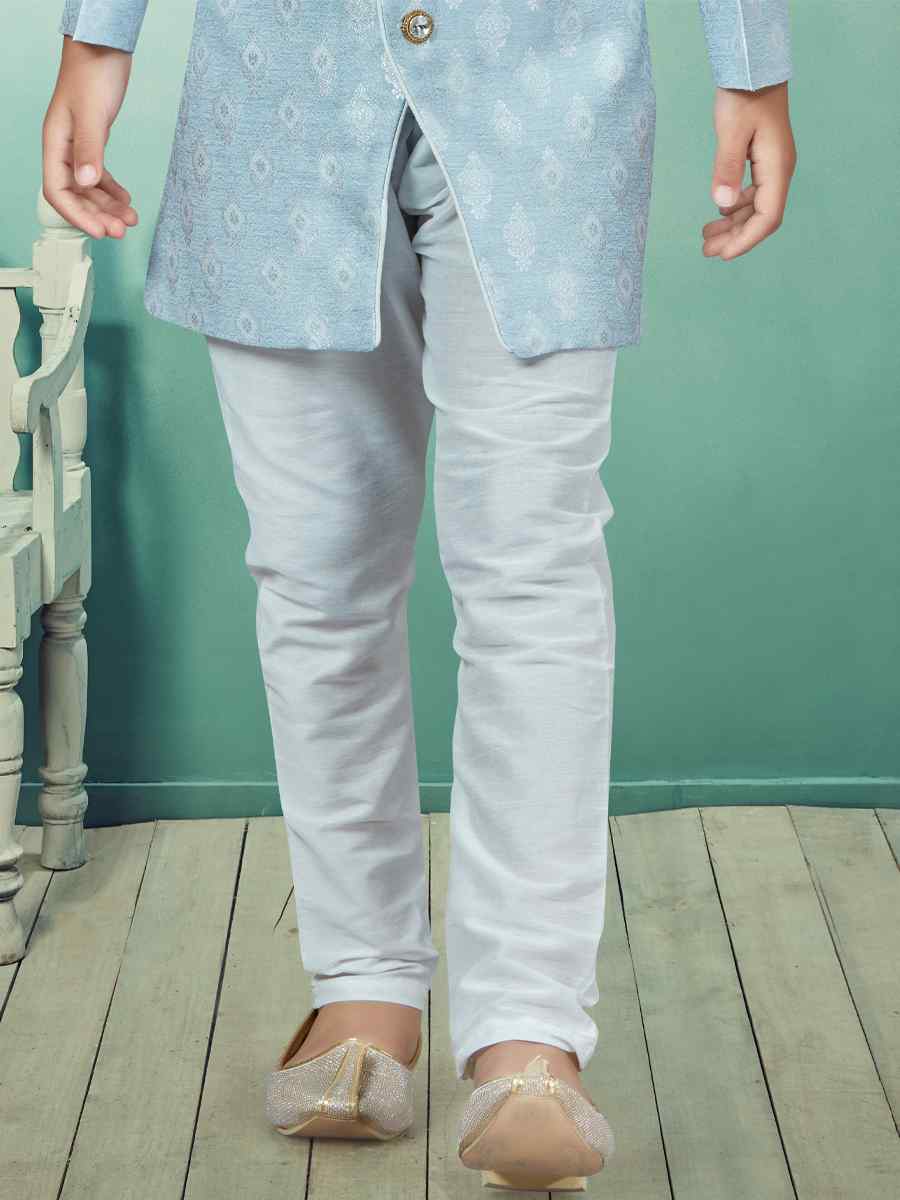 Sky Heavy Banarasi Jacquard Embroidered Party Festival Kurta Pyjama Boys Wear