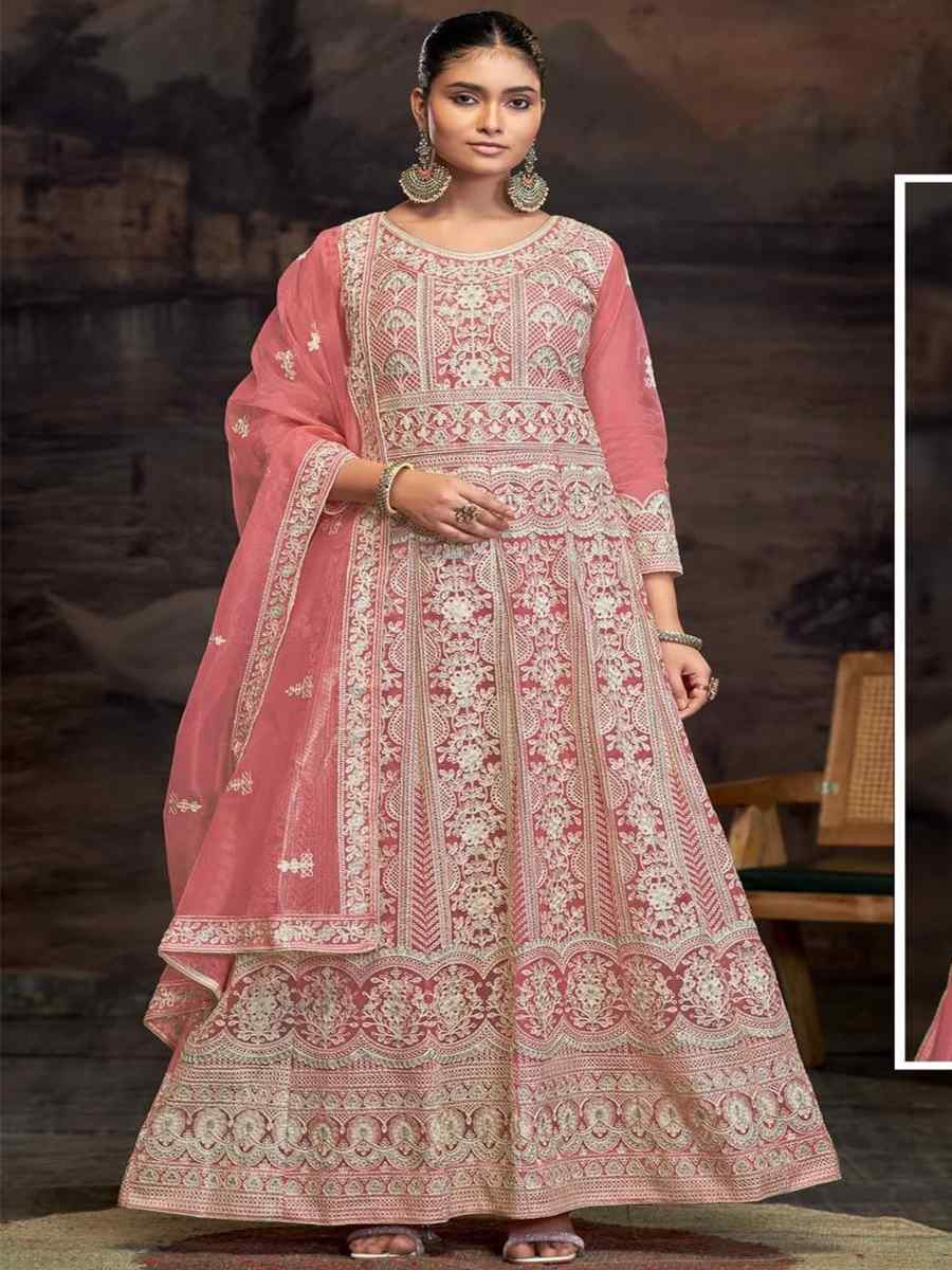 Sky Net Embroidered Festival Wedding Anarkali Salwar Kameez