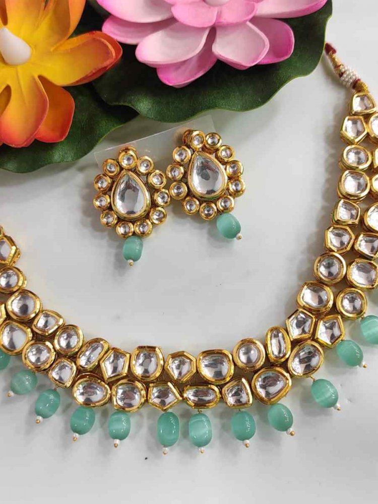Sky Pure Brass Festival Wear Kundan Necklace