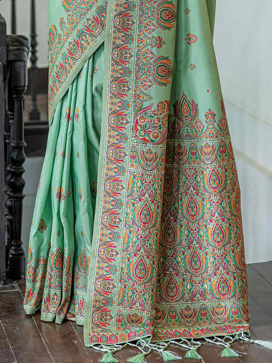 Sky Silk Handwoven Wedding Festival Heavy Border Saree