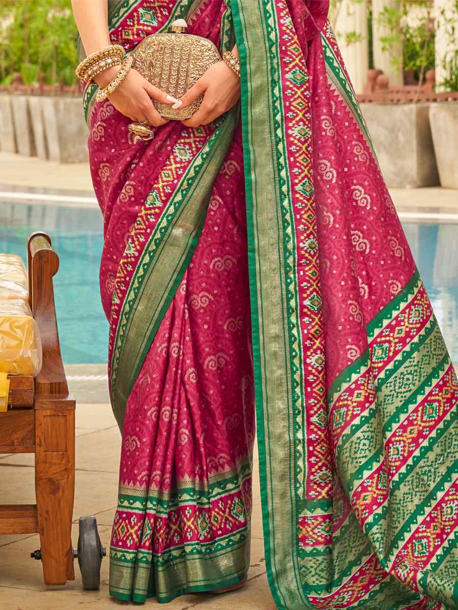 Taffy Pink Sigma Silk Handwoven Wedding Festival Heavy Border Saree