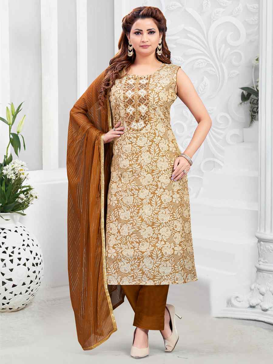 Tassar Chandari Silk Embroidered Festival Casual Pant Salwar Kameez