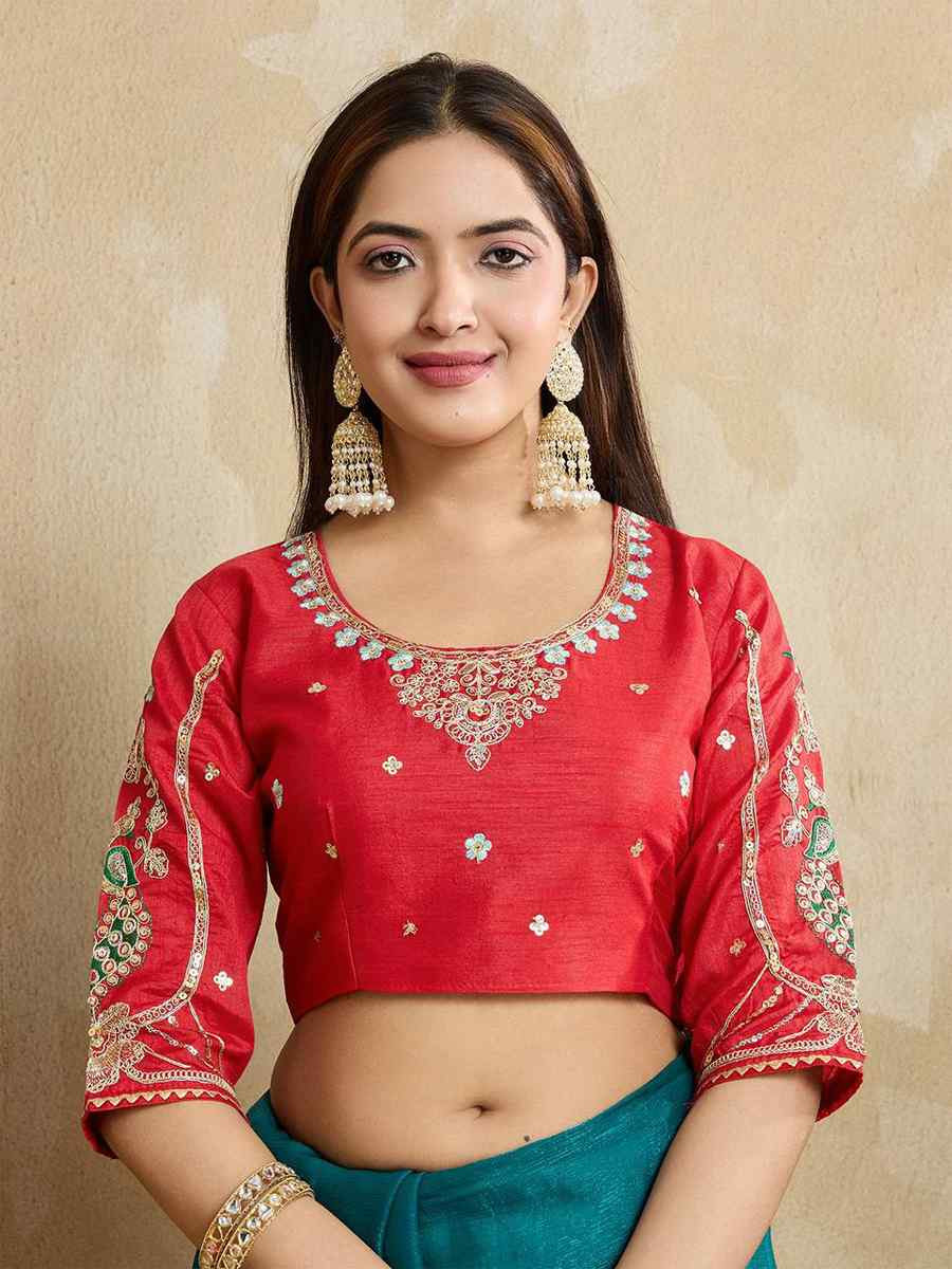 Teal Blue Magicgold Silk Embroidered Festival Wedding Fancy Heavy Border Saree