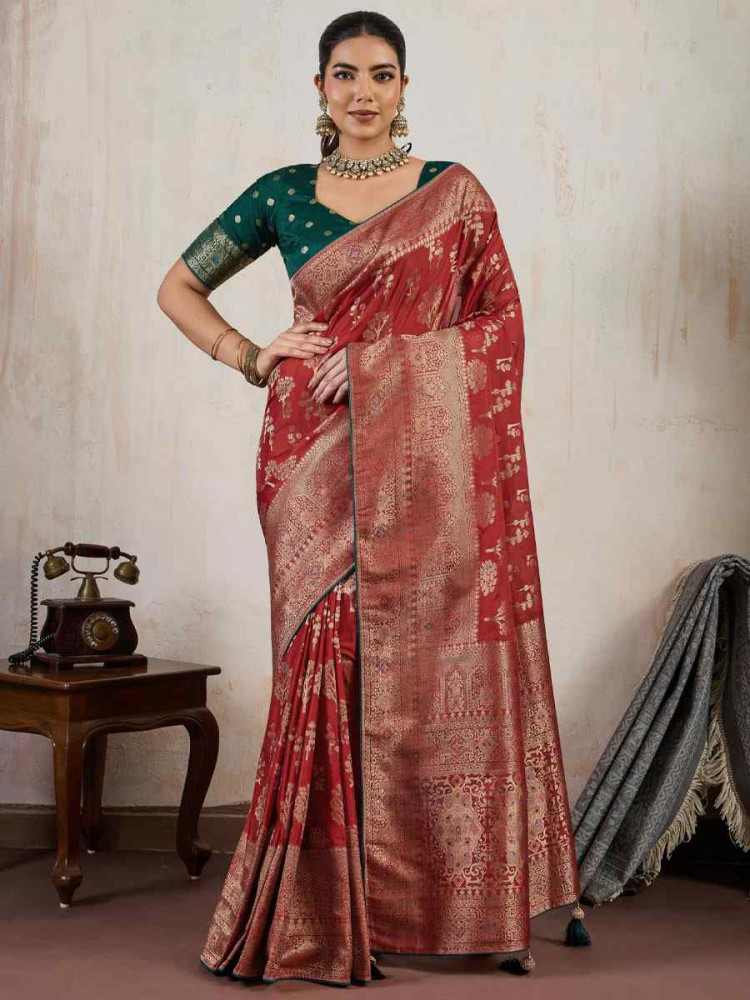 Image of Teal Blue Makhmal Soft Silk Handwoven Zari Bridal Reception Festival Wedding Fancy Heavy Border Saree