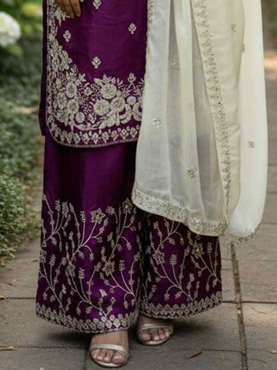 Teal Blue Pure Silk Embroidery Party Wedding Festival Casual Ready Palazzo Pant Salwar Kameez