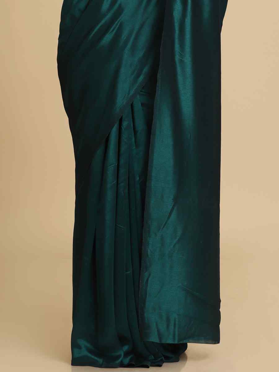 Teal Burfi Silk Sequins Casual Festival Classic Style Saree