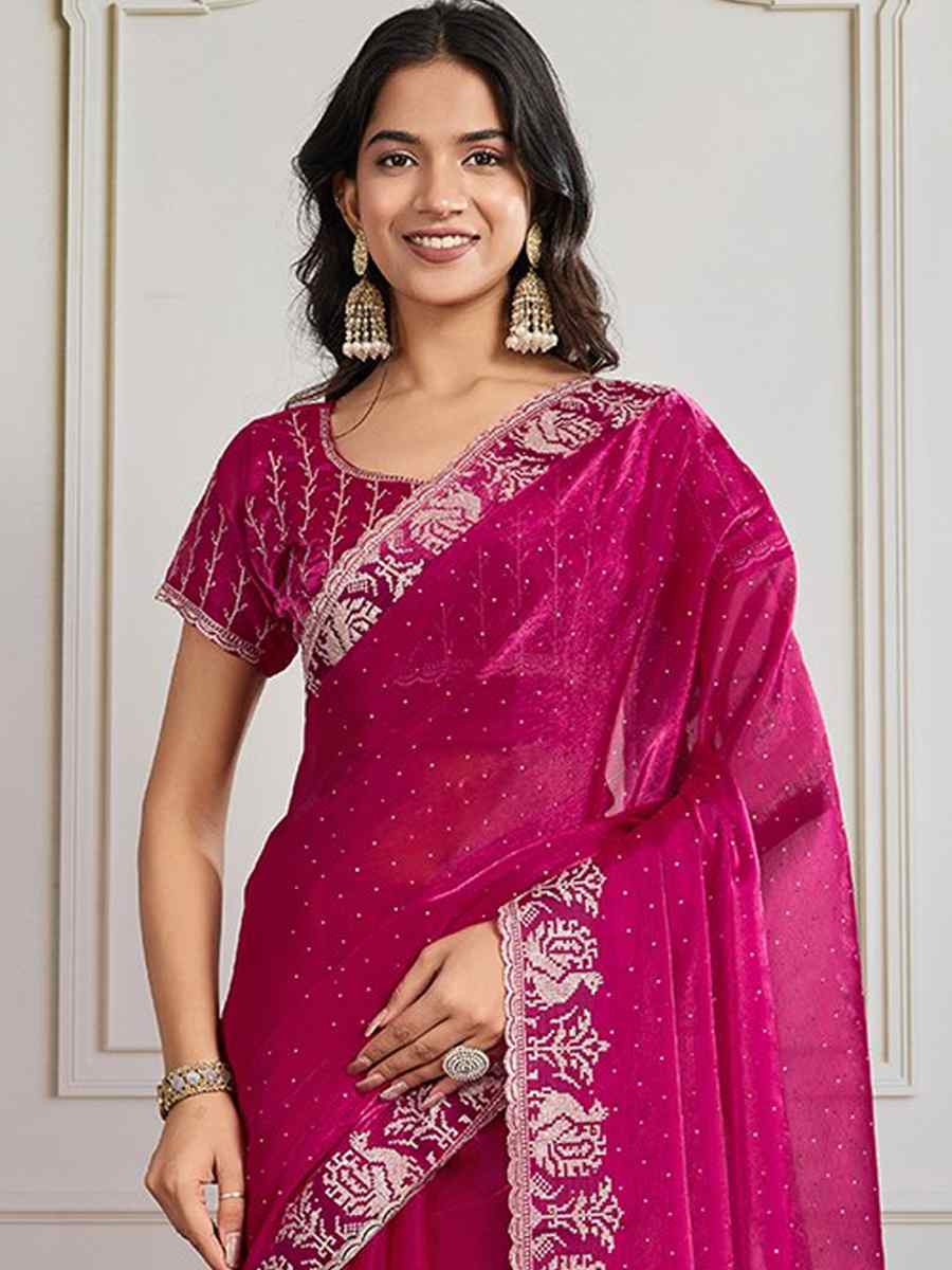 Teal Fendy Chiffon silk Embroidery Traditional Bridal Reception Festival Wedding Fancy Heavy Border Saree