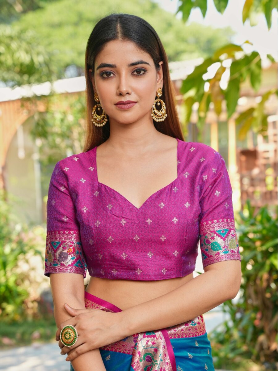 Teal Paithani Soft Silk Zari Woven Meenakari Peacock Paithani Pallu Wedding Reception Party Festival Casual Heavy Border Sarees