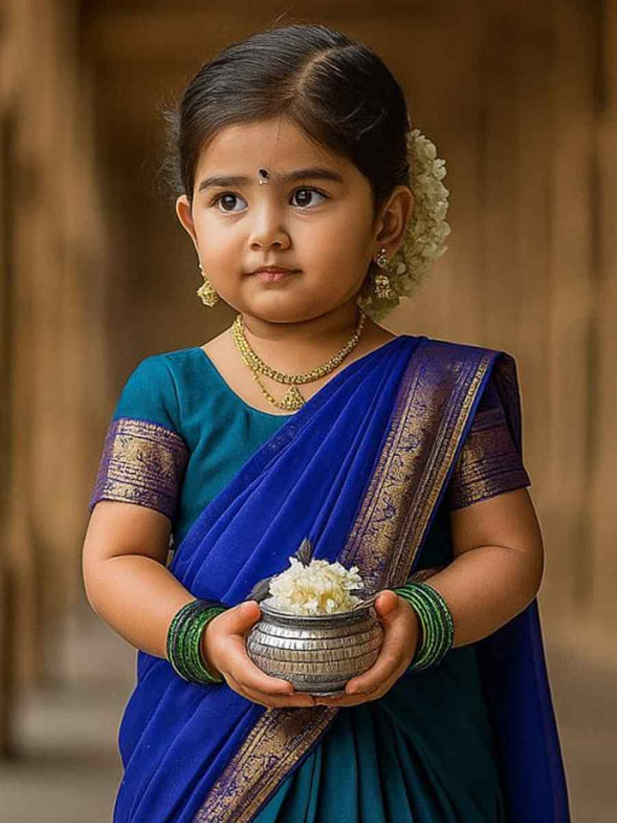 Teal Premium Lichi Silk Brocade Kids Wear Wedding Festival Lehengas Girls Wear