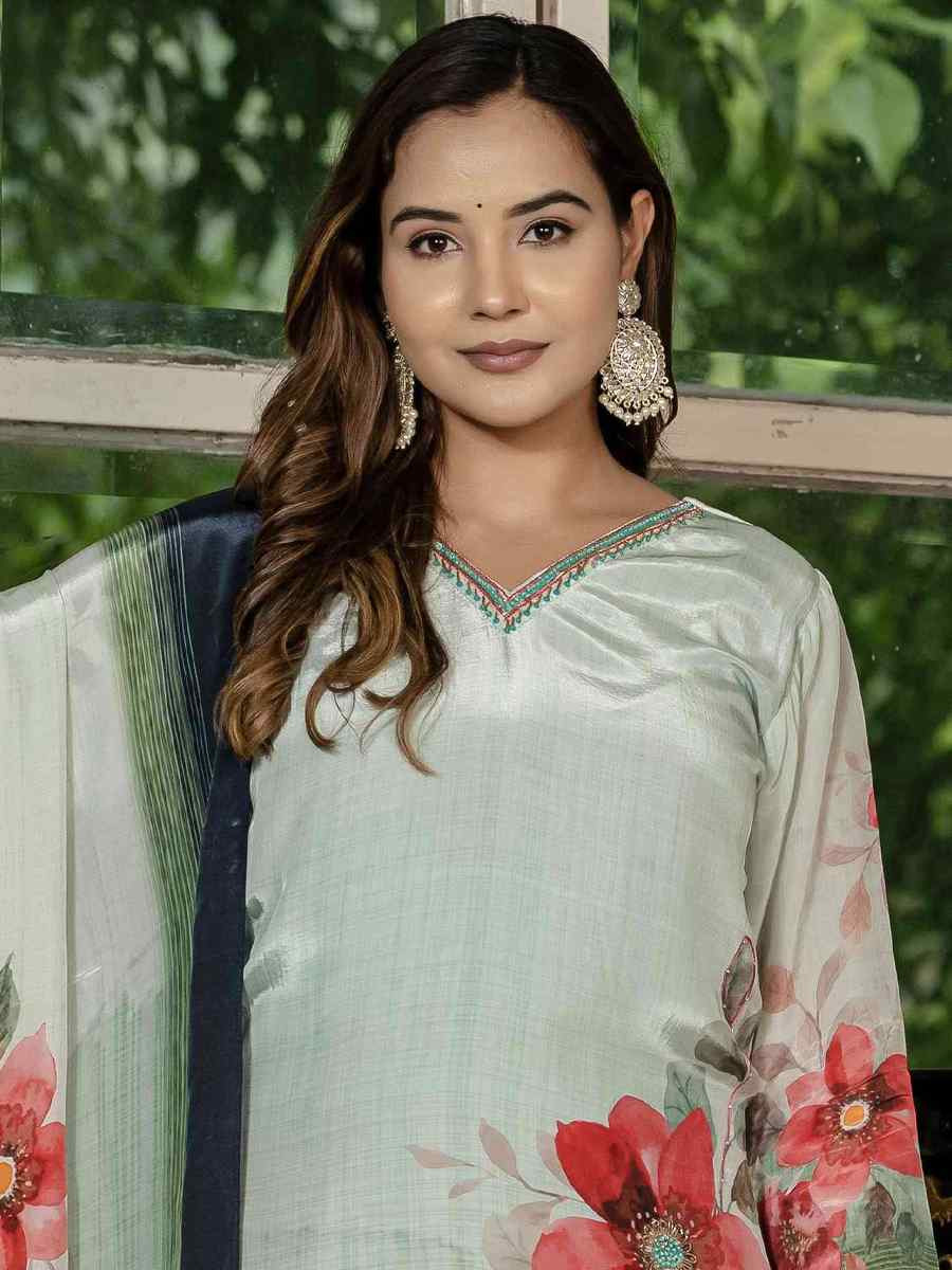 Tile Silk Printed Embroidery Party Wedding Festival Casual Ready Pant Salwar Kameez