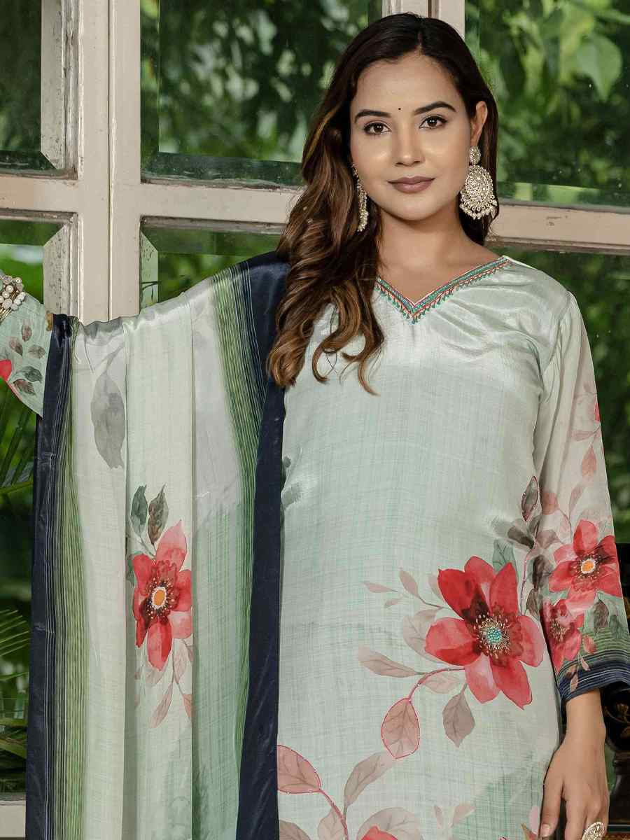 Tile Silk Printed Embroidery Party Wedding Festival Casual Ready Pant Salwar Kameez
