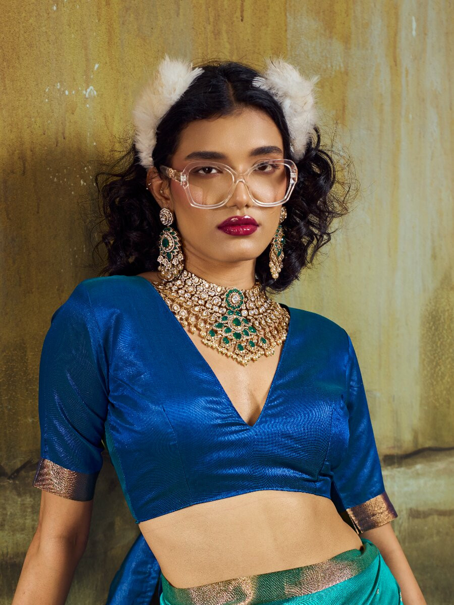 Turquoise Blue Tussar Silk Handwoven Weaving Wedding Reception Party Festival Heavy Border Sarees