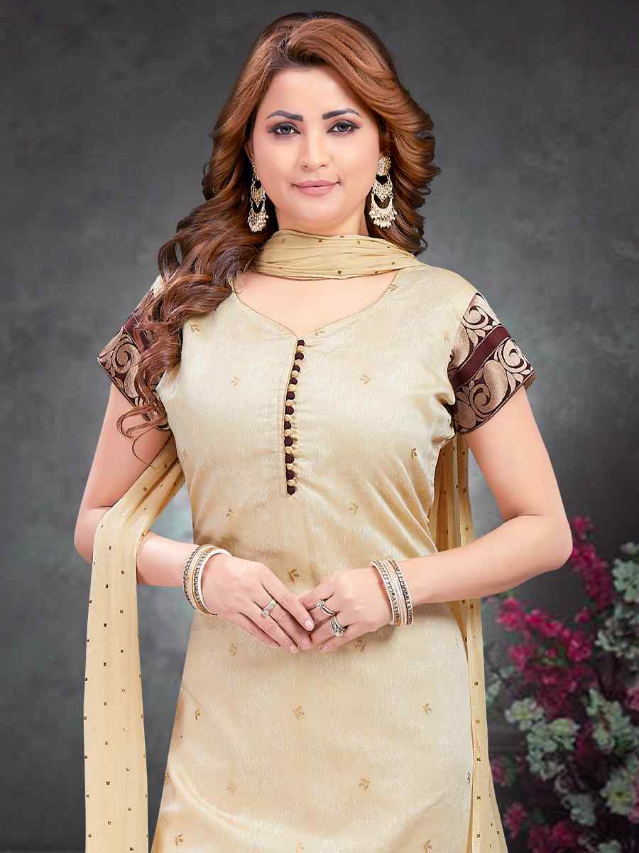 Tussar Art Silk Jacquard Embroidered Festival Casual Pant Salwar Kameez