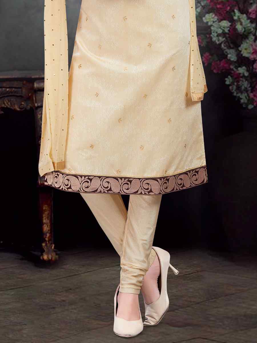 Tussar Art Silk Jacquard Embroidered Festival Casual Pant Salwar Kameez