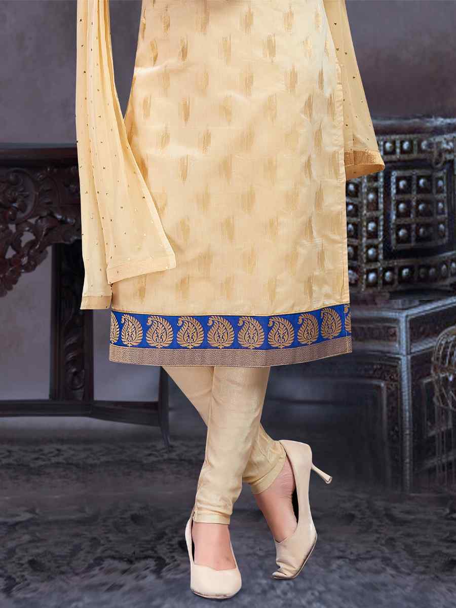 Tussar Art Silk Jacquard Embroidered Festival Casual Pant Salwar Kameez