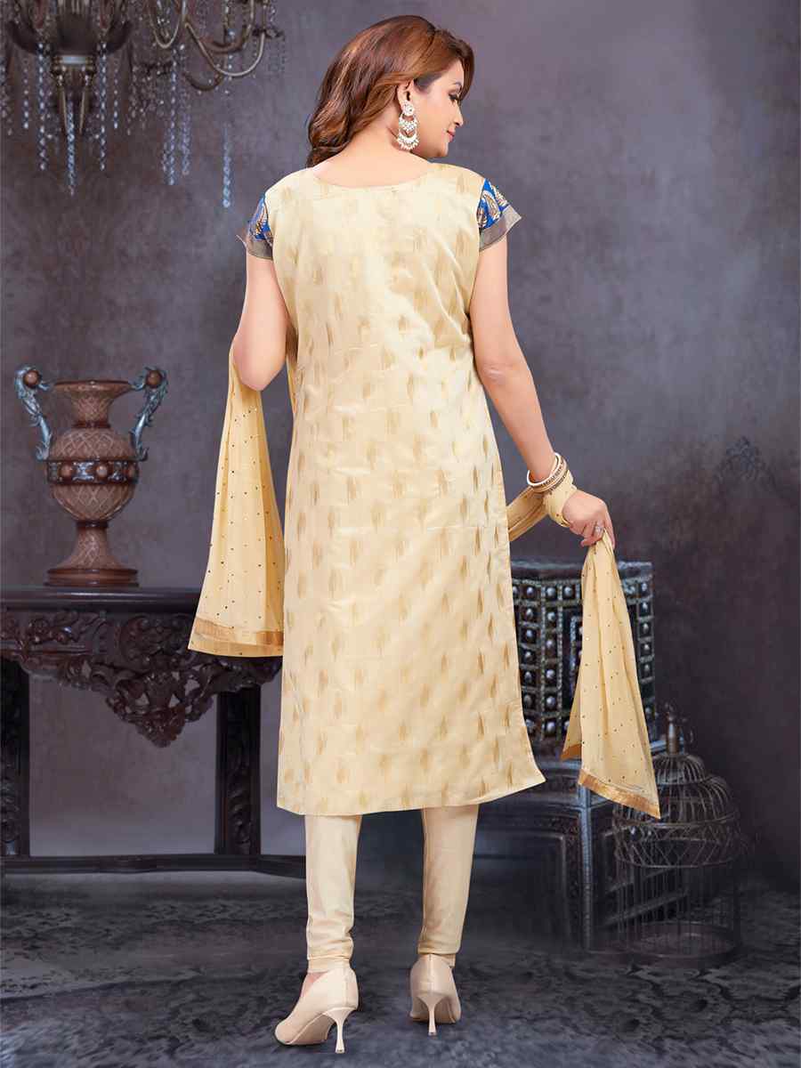 Tussar Art Silk Jacquard Embroidered Festival Casual Pant Salwar Kameez