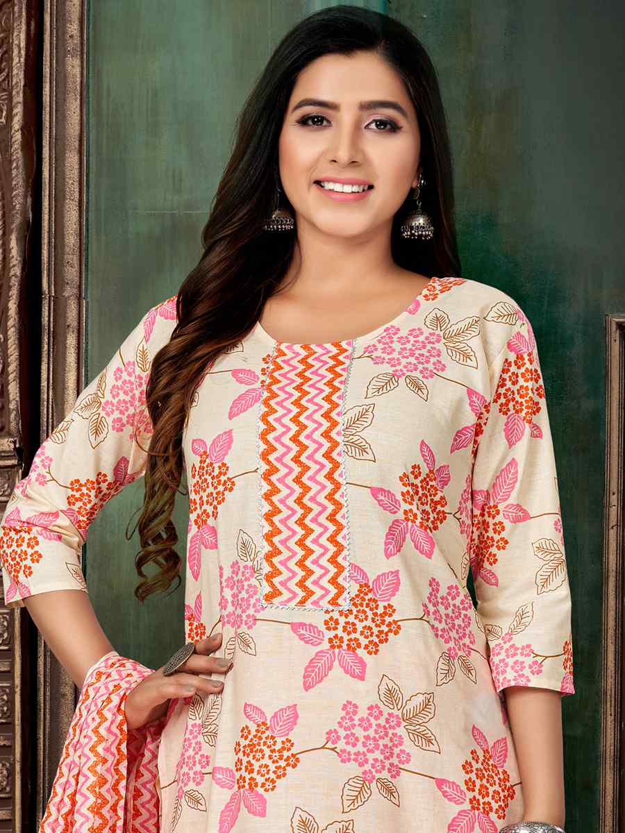 Tussar Cotton Printed Festival Casual Pant Salwar Kameez