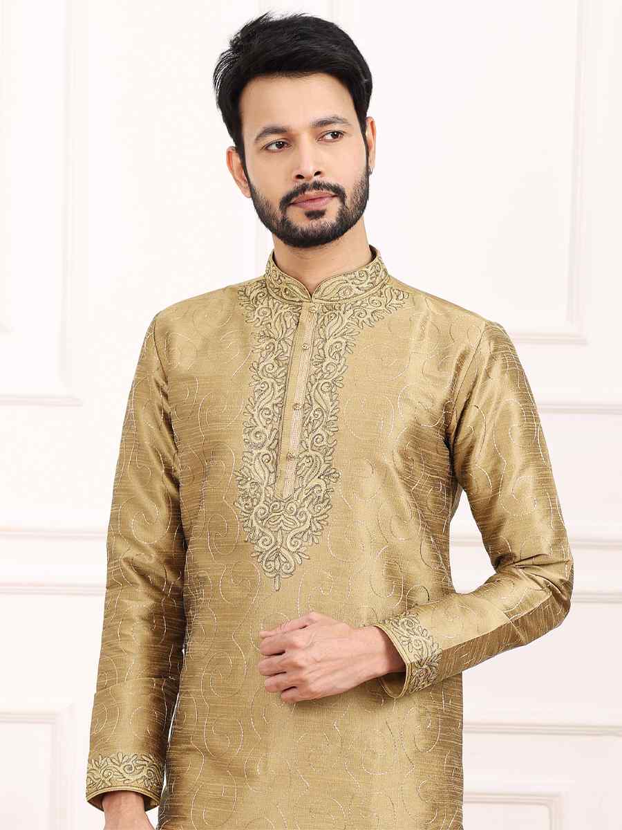 Tusser Art Banarasi Silk Woven Festival Wedding Kurta