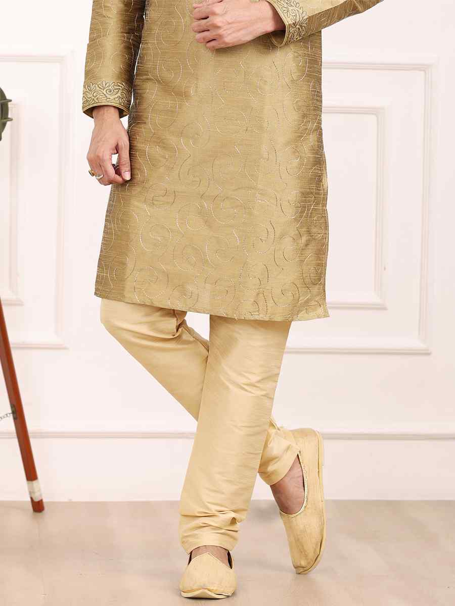 Tusser Art Banarasi Silk Woven Festival Wedding Kurta