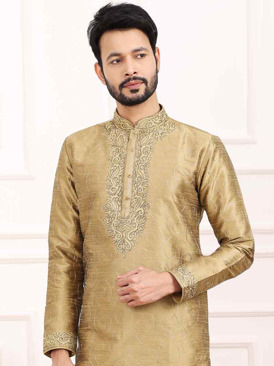 Tusser Art Banarasi Silk Woven Festival Wedding Kurta