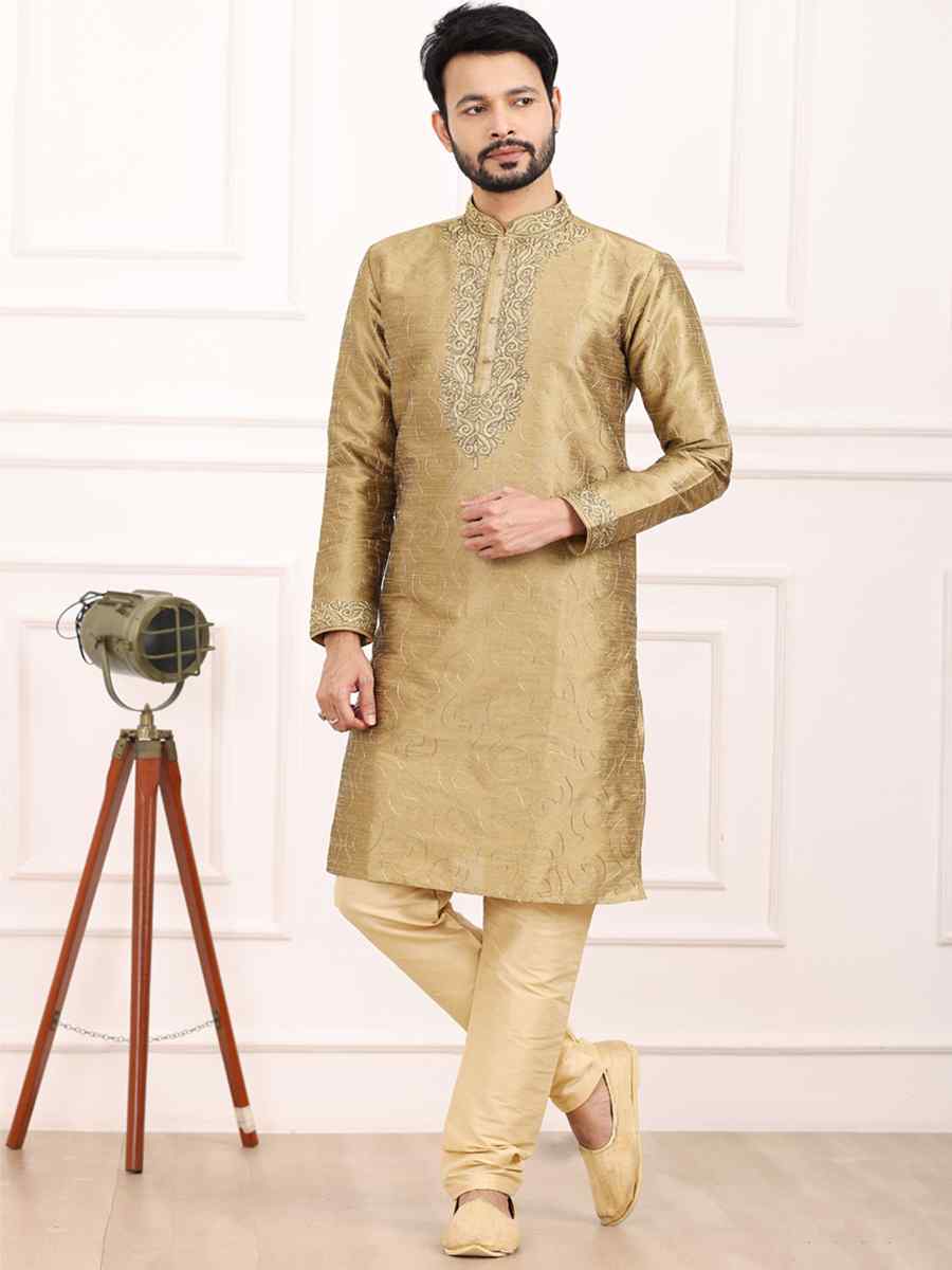 Tusser Art Banarasi Silk Woven Festival Wedding Kurta