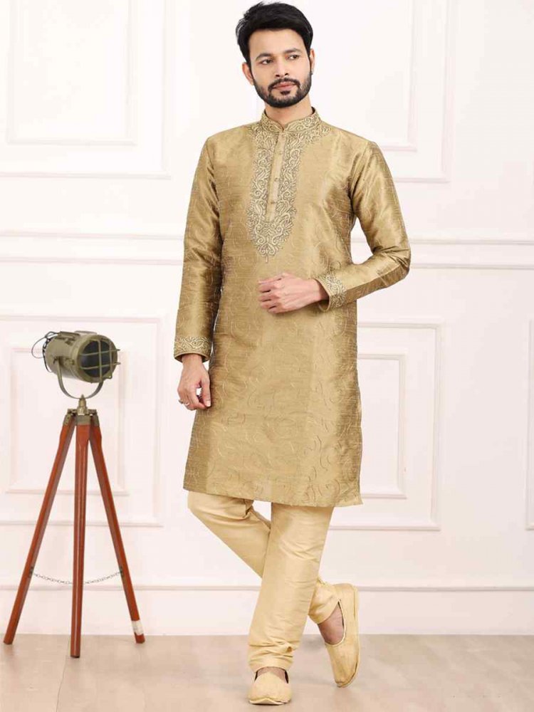 Tusser Art Banarasi Silk Woven Festival Wedding Kurta