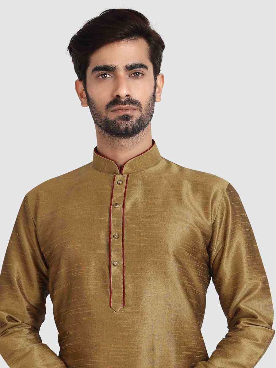 Tusser Art Silk Plain Festival Kurta