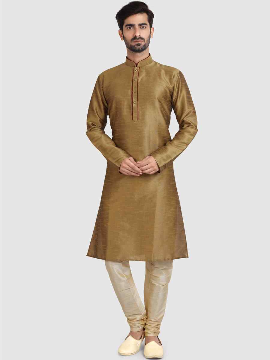 Tusser Art Silk Plain Festival Kurta