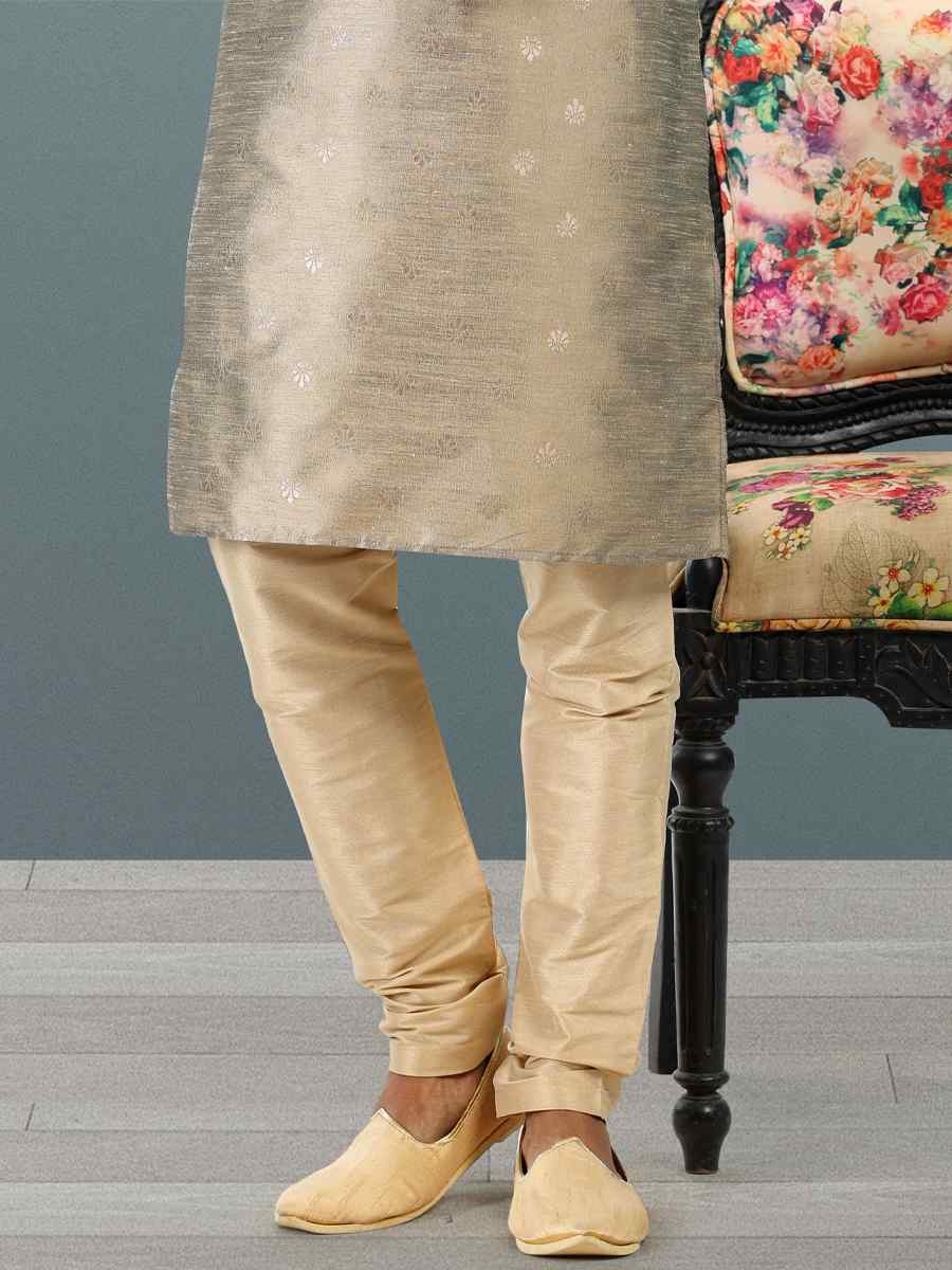 Tusser Jacquard Banarasi Silk Woven Festival Wedding Kurta