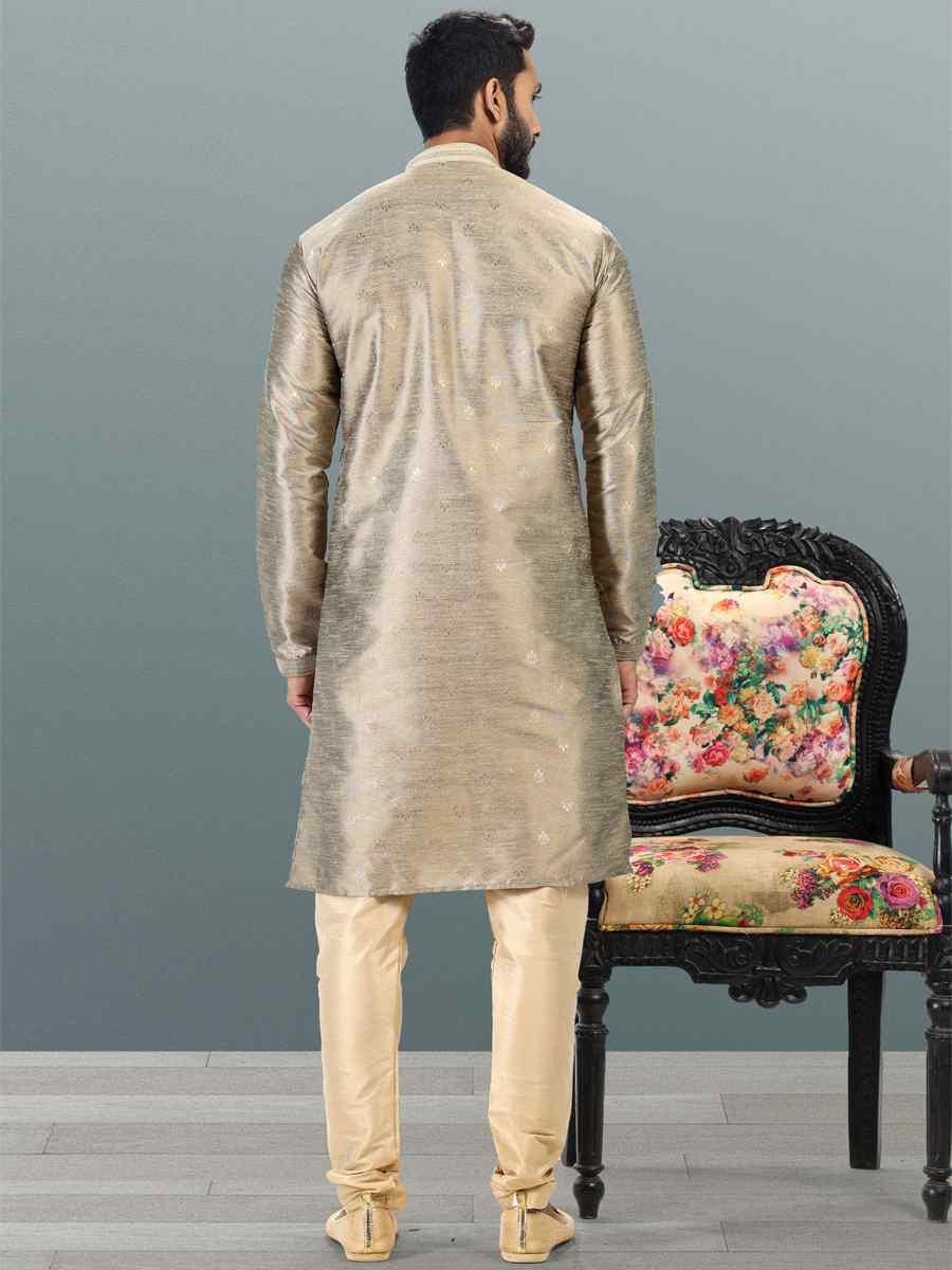 Tusser Jacquard Banarasi Silk Woven Festival Wedding Kurta