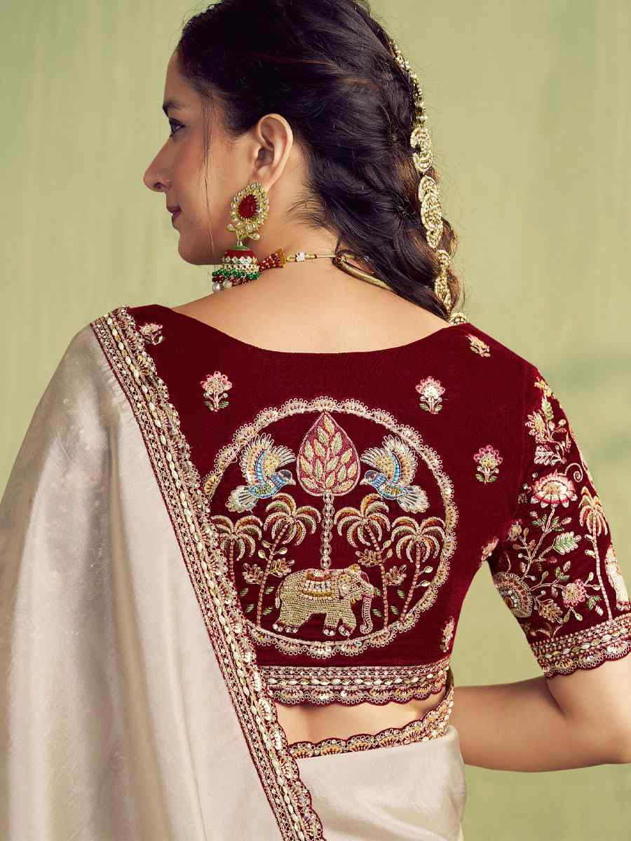 Tusser Upada Silk Embroidery Bridal Reception Party Festival Wedding Fancy Heavy Border Sarees