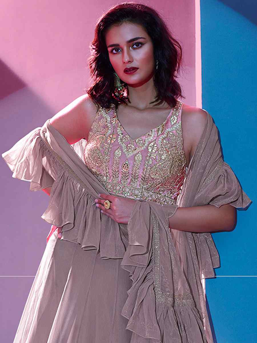 Violet Art Silk Embroidered Party Wear Festival Circular Lehenga Choli
