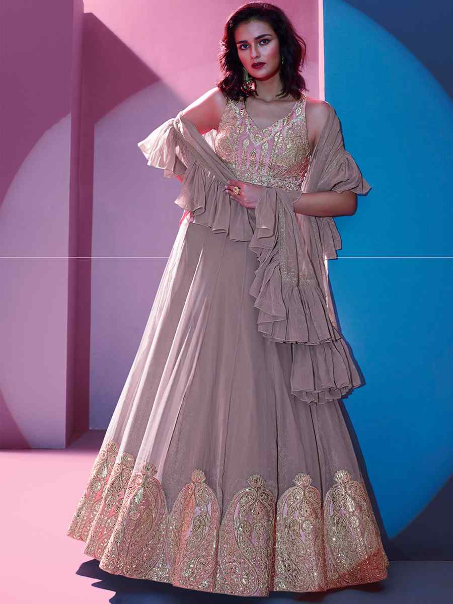 Violet Art Silk Embroidered Party Wear Festival Circular Lehenga Choli