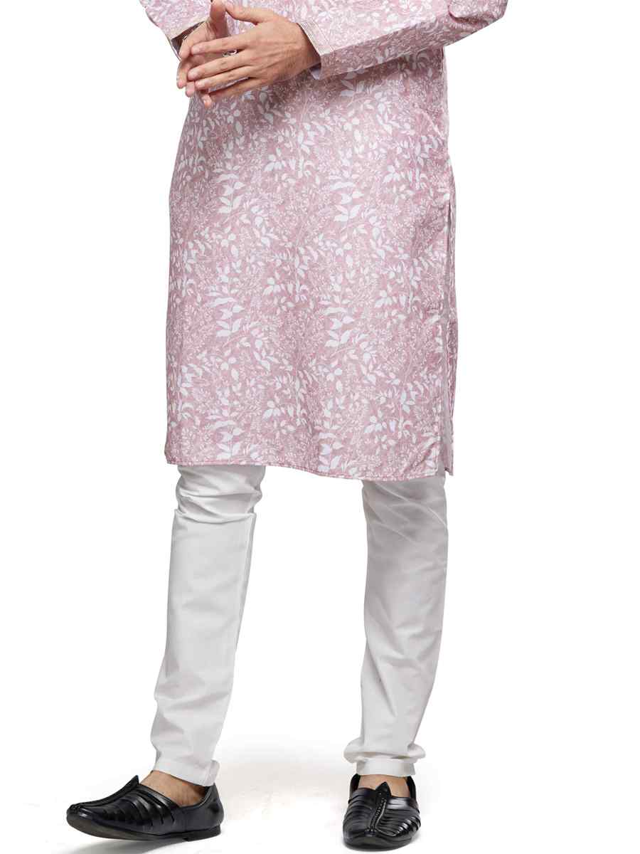 Violet Cotton Woven Festival Party Kurta
