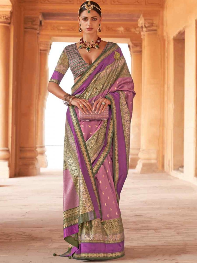 Wewak PinkV B Silk Handwoven Casual Festival Classic Style Saree