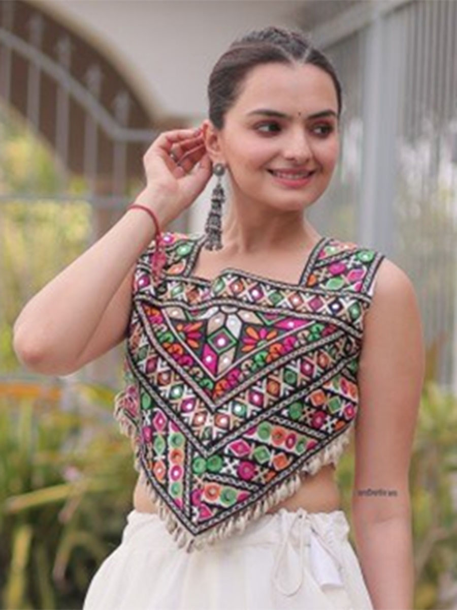 White Art Silk Embroidery Wedding Reception Festival Party Wear Circular Lehenga Choli