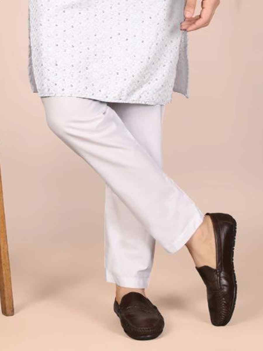 White Cotton Embroidery Festival Wedding Party Mens Kurta