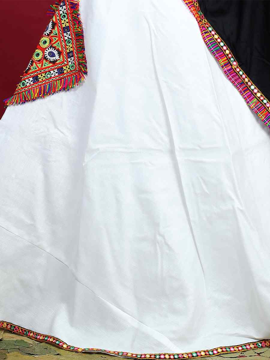 White Cotton Printed Mehendi Festival Traditional Lehenga Choli