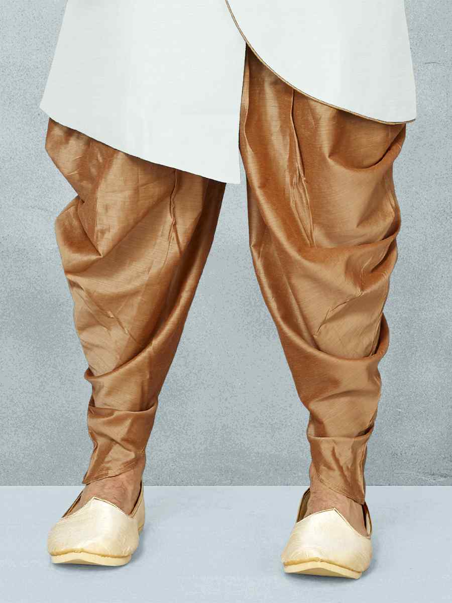 White Dhupion Art Silk Woven Festival Wedding Sherwani