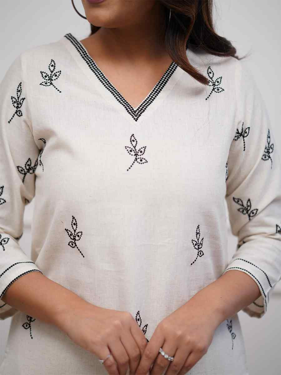 White Embroidered Festival Mehendi Ready Pant Salwar Kameez