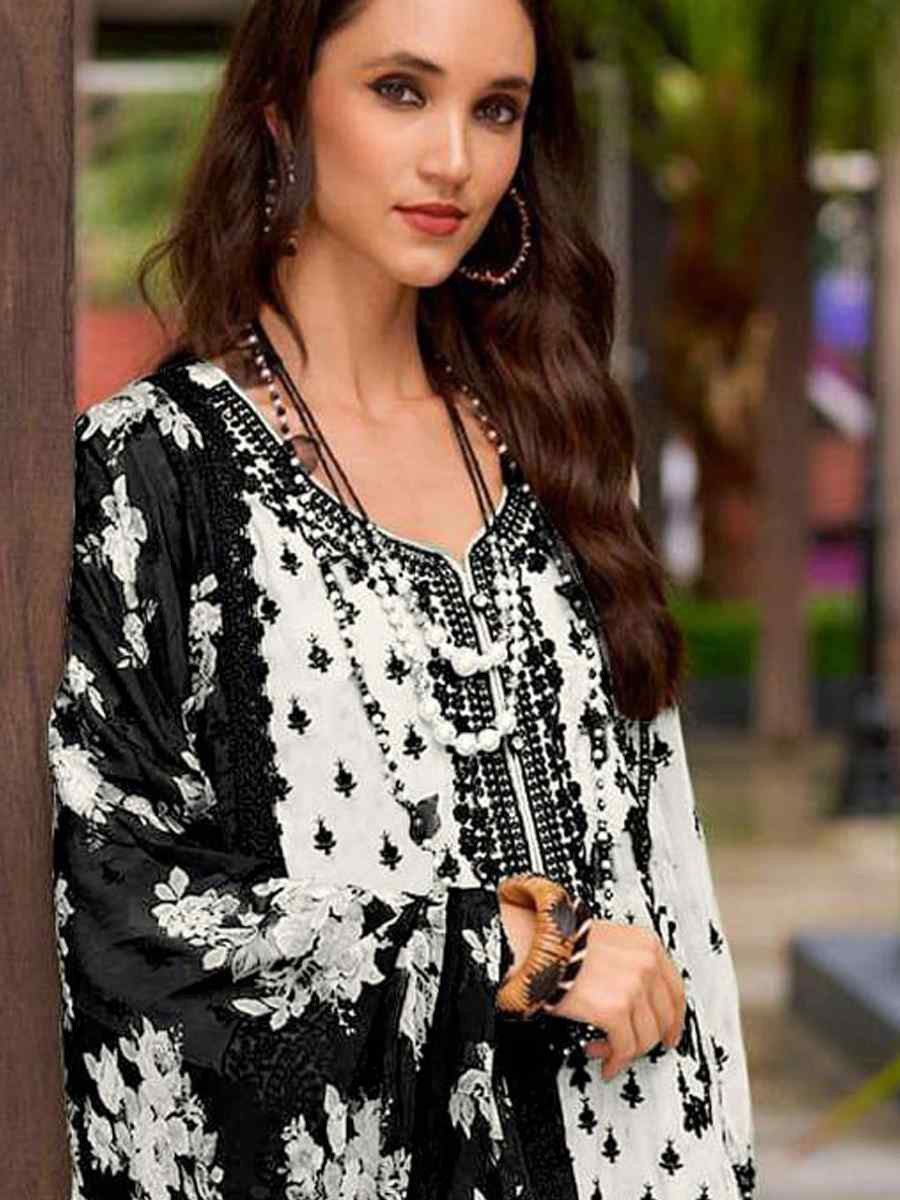 White Heavy Faux Georgette Embroidered Festival Casual Pant Salwar Kameez