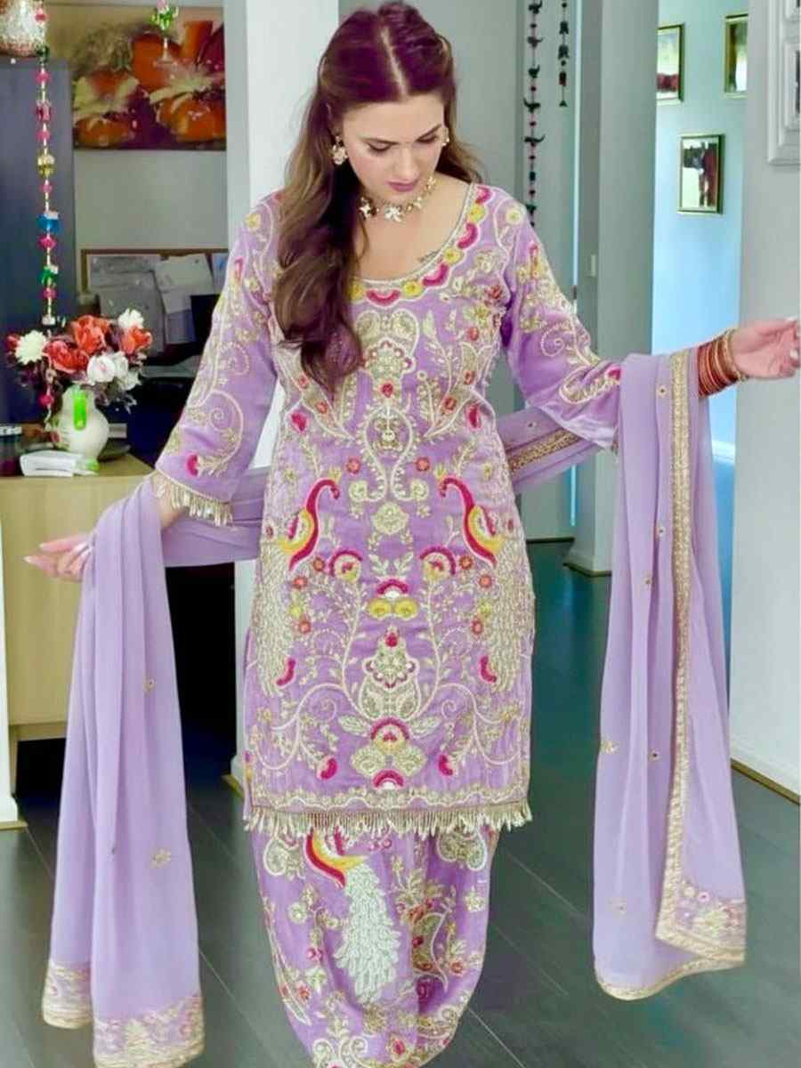 White Heavy Jimmy Chu Embroidery Party Wedding Festival Casual Ready Patiala Salwar Kameez