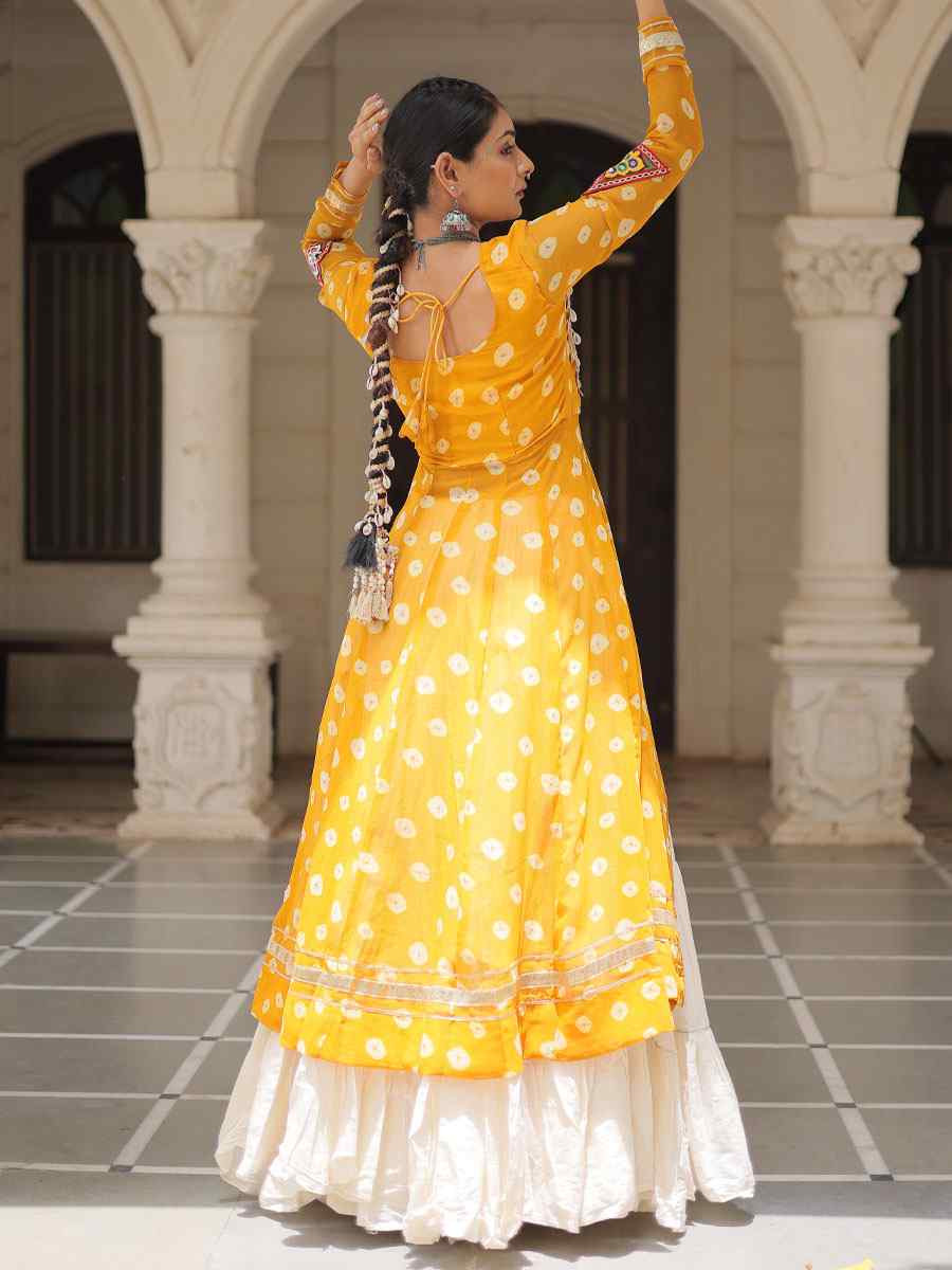 White Kora Cotton Embroidered Festival Traditional Kurti Lehenga Choli