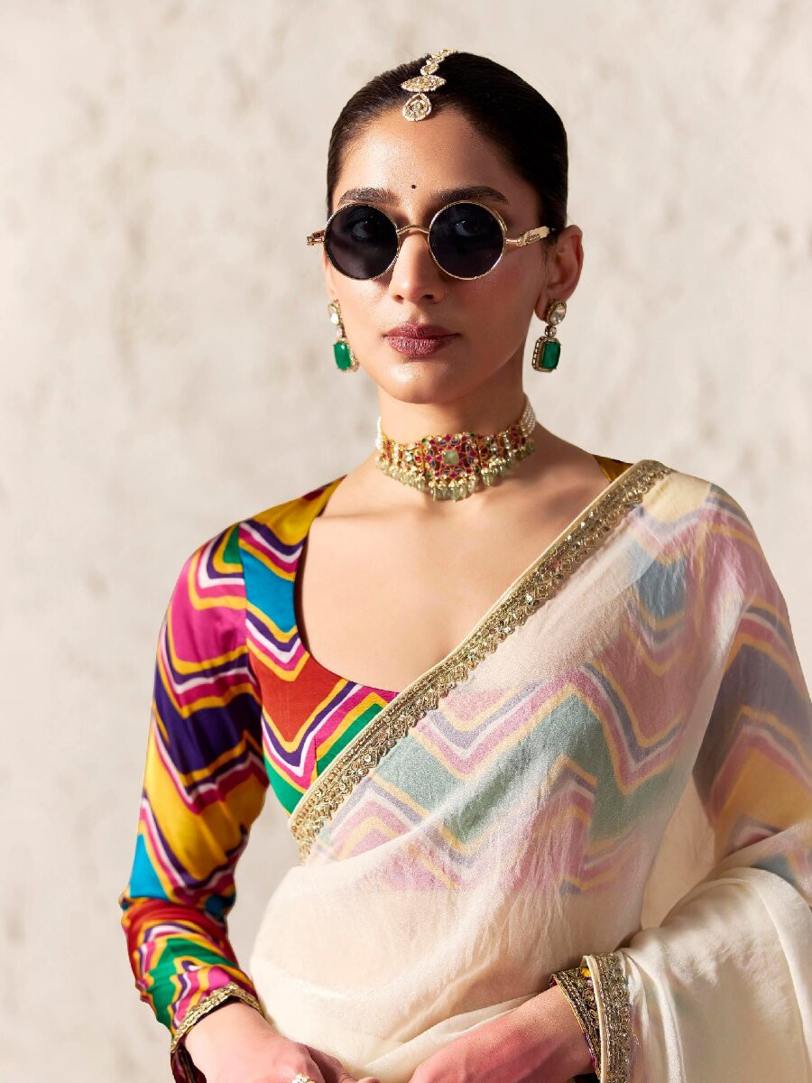 White Pure Fancy Tissue Silk Zari Sequins Wedding Reception Party Festival Heavy Border Sarees