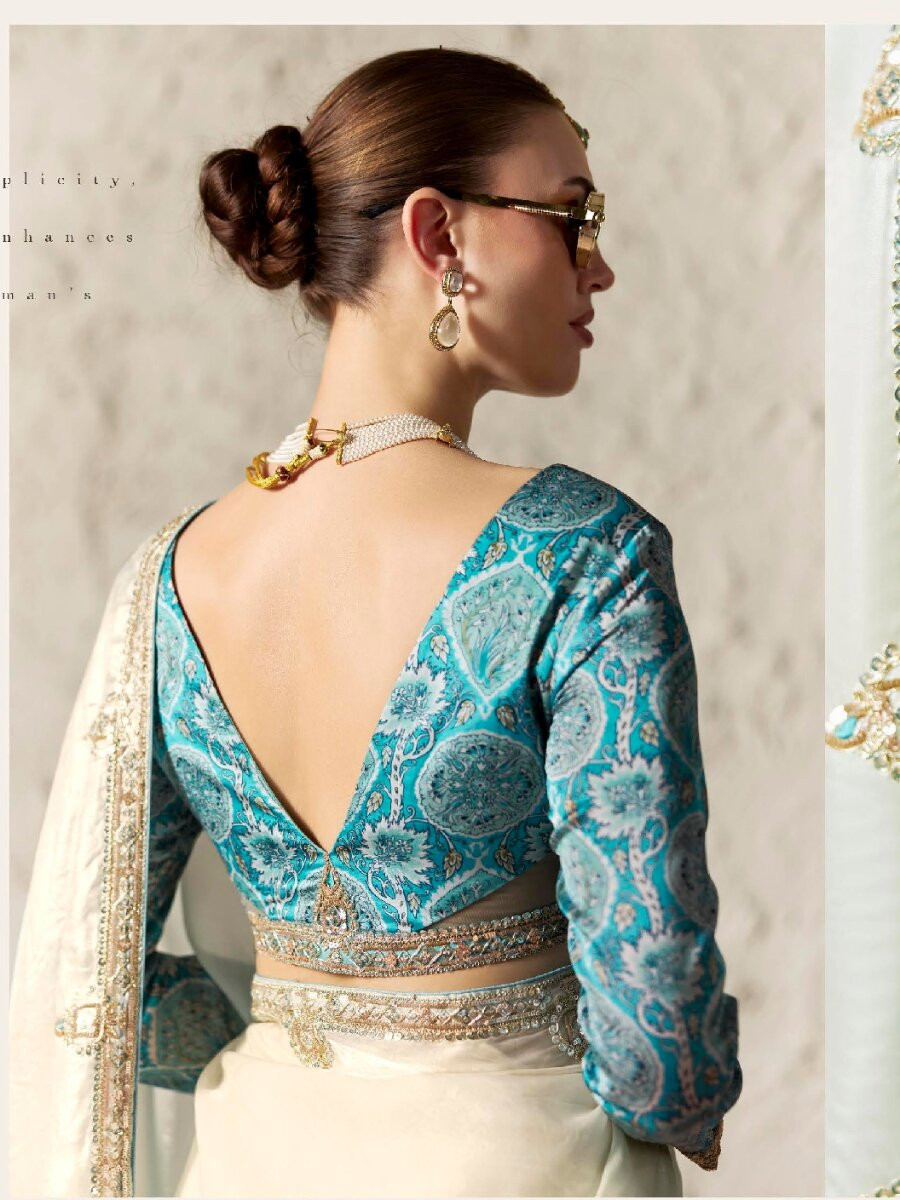 White Pure Fancy Tissue Silk Zari Sequins Wedding Reception Party Festival Heavy Border Sarees