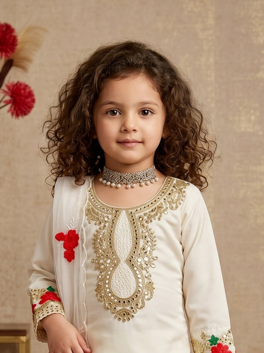 White Pure Heavy Natural Crepe Embroidered Sequence Traditional Ethnic Casual Festival Party Wedding Salwars Girls Wear